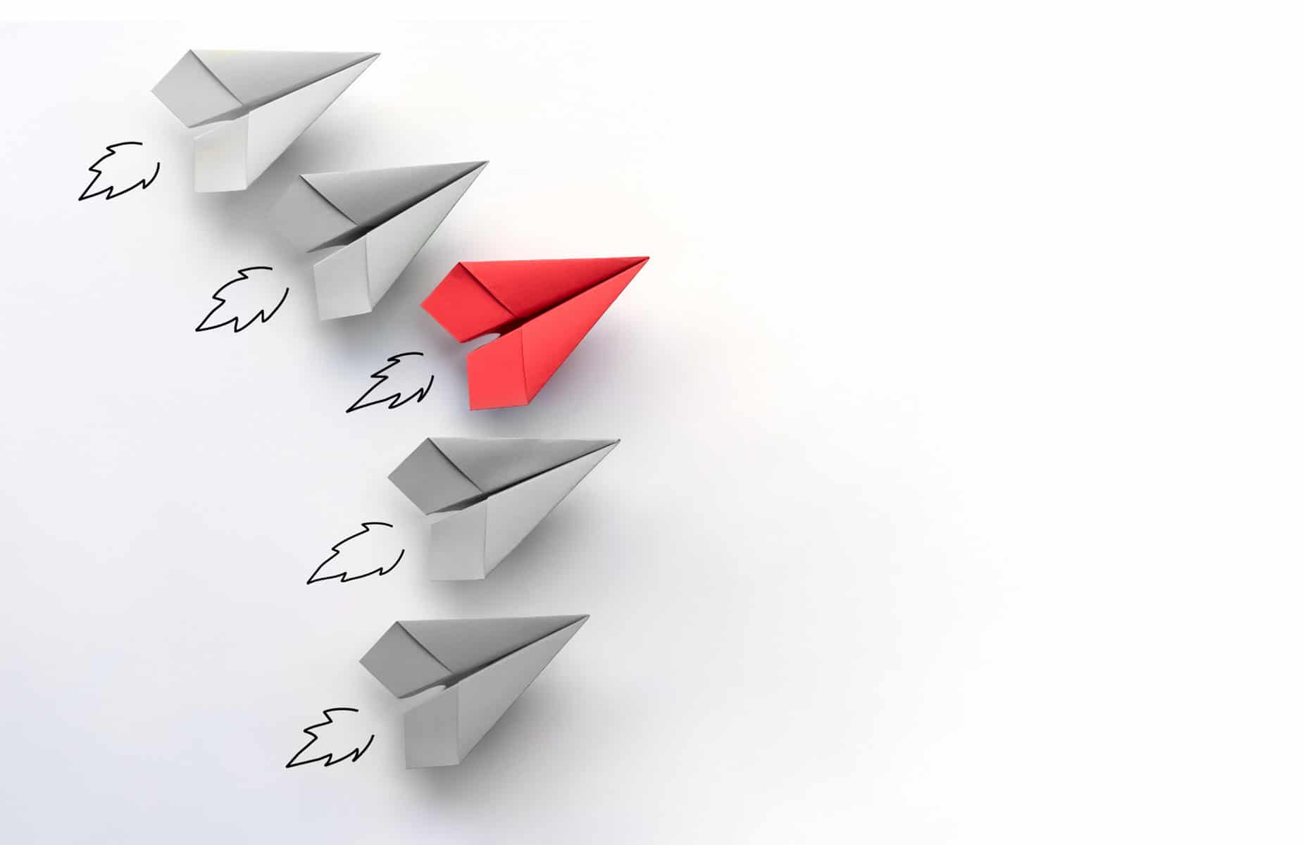 WP Creative, Design and Marketing Agency Suffolk, Email Marketing Services, White and Red Paper Aeroplanes