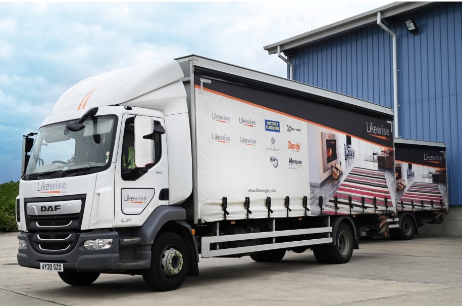 UK flooring distribution business, lorry livery design and vehicle graphic project. WP Creative, design and marketing agency Suffolk