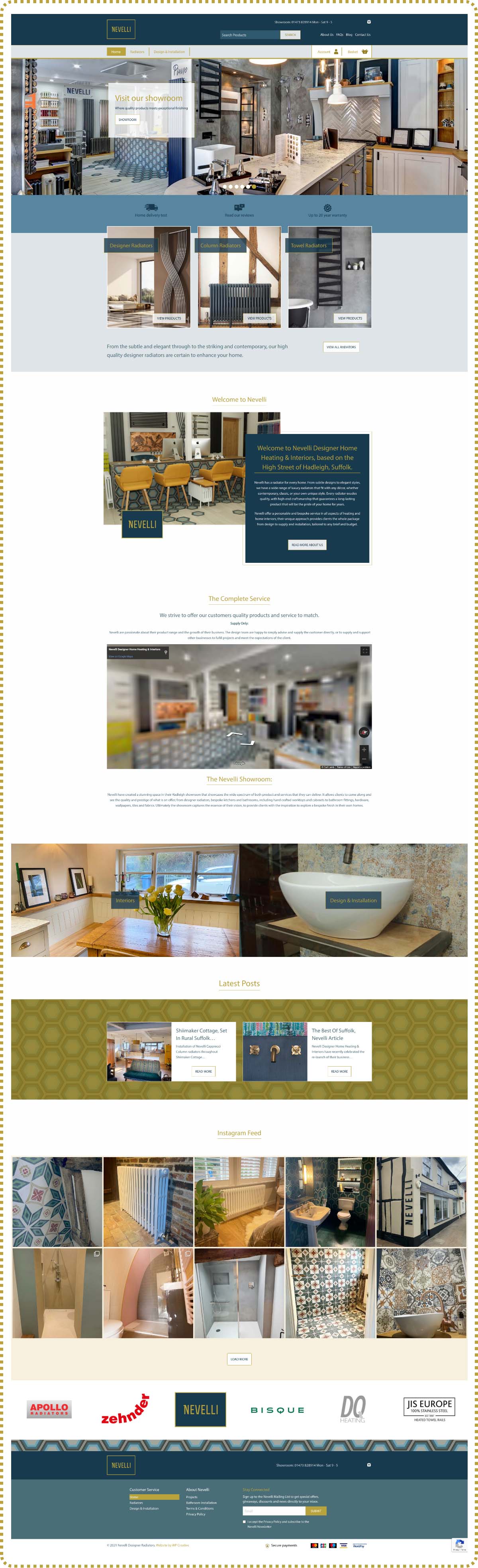 Interior products company ecommerce website design project. WP Creative, design and marketing agency Suffolk